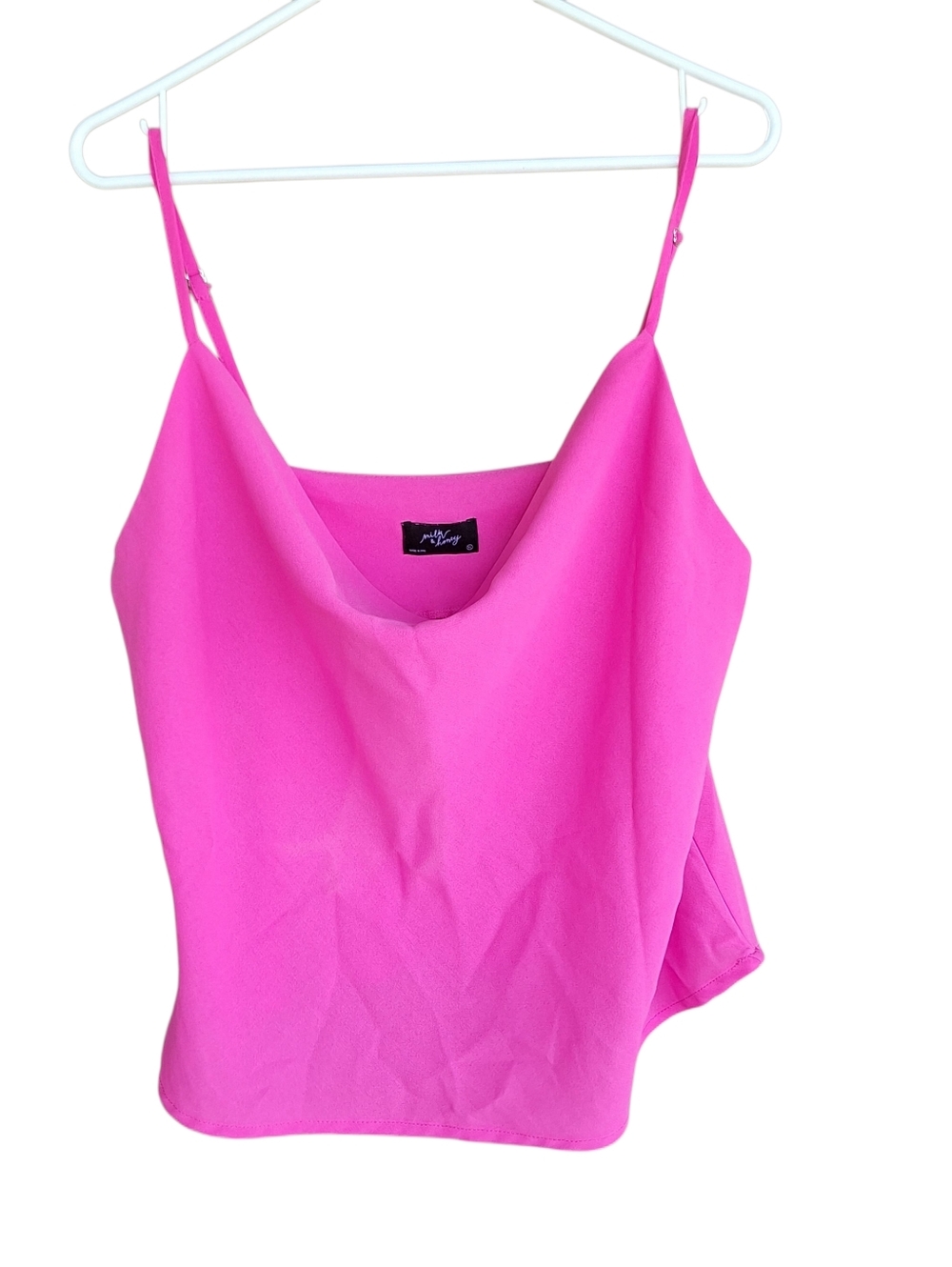 Milk & Honey Womens XL Hot Pink Cowl Neck Tank Top Indie Rave 90s 00s Y2K